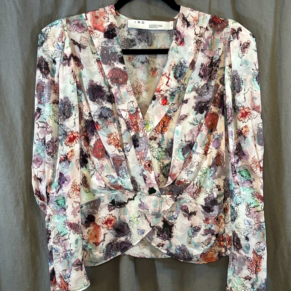 Iro Structured Print Long Sleeve 100% Viscose Blo… - image 1